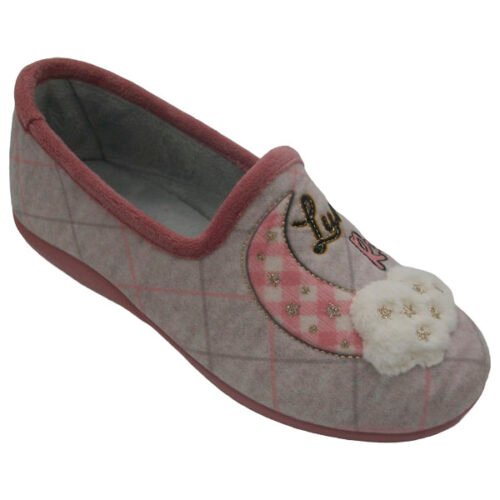 Zapatilla cerrada de chica luna rosa con Piso goma DeValverde 35 a 42 Rosa 6086