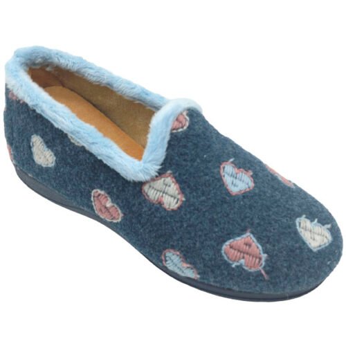 Zapatillas cerradas señora Corazones con piso goma Segura 35 a 41 Marino 621-7022