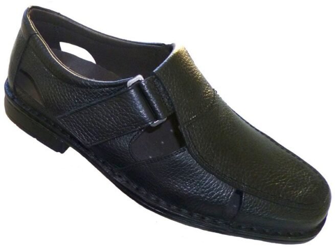 Sandalias Cómodas Piel Hombre con planta y forro de piel TROSSMAN® España 39/45 Cuero y Negro 6948 - Imagen 2