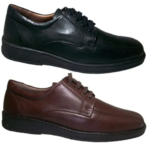Zapatos ancho hombre piel ORTHO SOLUCIONES® Mayorista 39/46 Marrón y Negro 6987