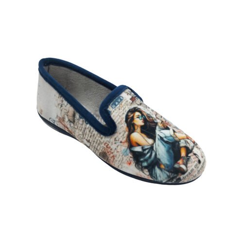 Zapatillas cerradas chica Vintage Girl  con piso plano estrecho La Barca® 35 a 41 Marino 7