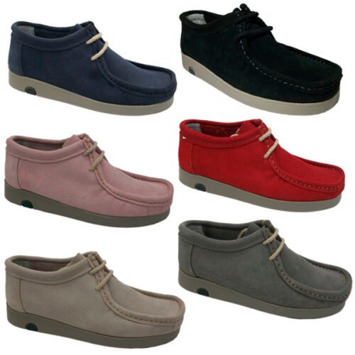Wallabee piel suave Serraje 35/41 Taupe Gris Rosa Rojo Jeans Negro 700