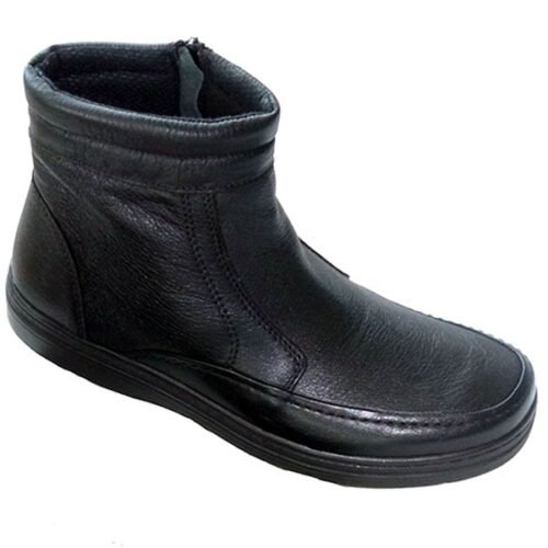 BotÃn en piel grabada con piso poliuretano ligero, cosido a la vira y con planta piel y forro tela y con cremallera lateral 39/45 Negro Trossman 7141