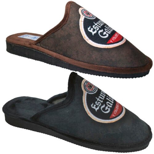 Zapatilla descalza caballero piso ligero especial recuerdo de vacaciones de Galicia 39/46 Negro - Marrón La Barca® 729