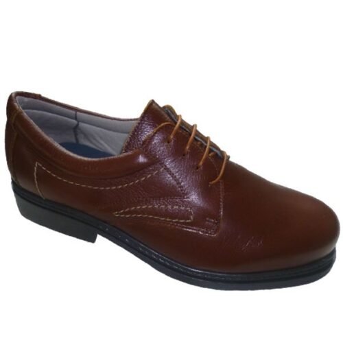 Zapato piel - planta piel con sistema de amortiguador EVA y piso goma España 39/45 Cogñac Trossman 7321