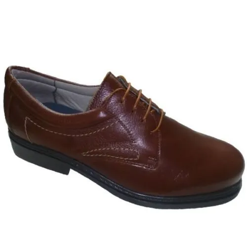 Zapato piel - planta piel con sistema de amortiguador EVA y piso goma España 39/45 Cogñac Trossman 7321