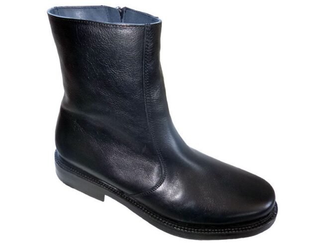 Bota piel con suave forro, planta piel y piso goma 39 43/46 Negro TROSSMAN 7702