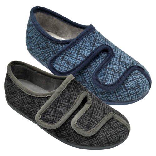 Zapatillas cerradas Terapéuticas señora con velcros especiales horma ancha y tejido adaptable a cada pie Ortho Soluciones 35 a 41 Gris Marino 800