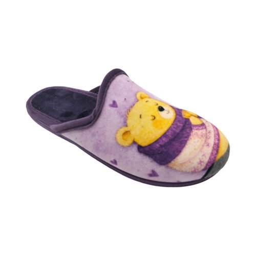 Zapatillas descalzas chica Oso Relax con piso plano ancho La Barca® 35 a 41 Morado 850
