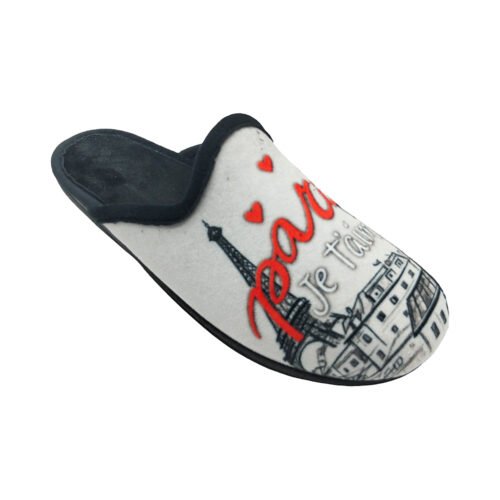 Zapatillas descalzas chica Paris con piso plano ancho La Barca® 35 a 41 Gris/Negro 886