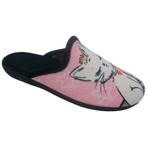 Zapatillas descalzas de chica con piso plano ancho La Barca 35 a 41 Gris/rosa 893