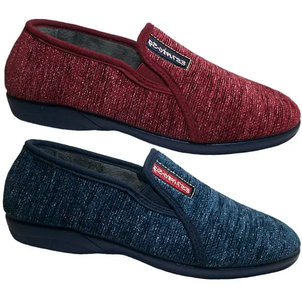 Zapatilla caballero cerrada con elásticos y  con piso de goma Segura® 39/45 Burdeos 40/44 Marino 934-4600
