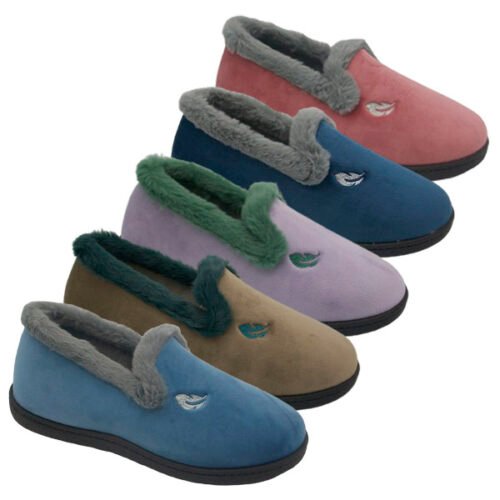 Zapatilla cerrada de chica con pelo largo PlumaFlex 35 a 42 Jeans Beige Lila Marino Maquillaje R12041X