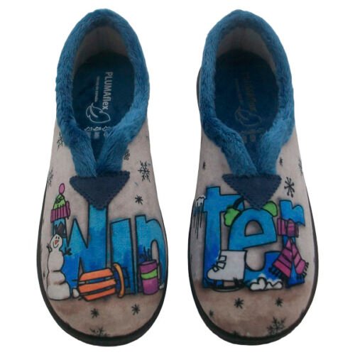 Zapatillas cerradas de chica Winter con abertura central PlumaFlex 35 al 42 Aguamar R12053X
