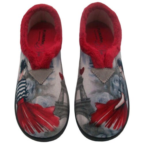 Zapatillas de chica cerradas Torre Eiffel con abertura central PlumaFlex 35 al 42 Rojo R12054X