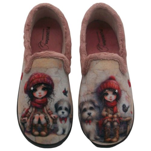 Zapatillas cerradas de chica en Fantasia PlumaFlex 35 a 42 Salmon R12076X