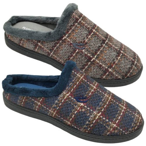 Zapatillas semidescalzas caballero Cuadros Clásicos Plumaflex 39 a 46 Marino Gris R12131