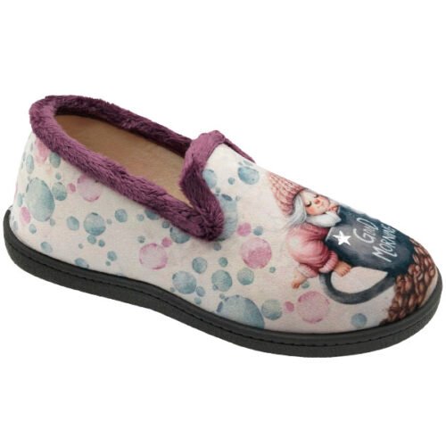 Zapatillas cerradas señora Good Morning copete fantasia Plumaflex 35 a 42 Morado R122157