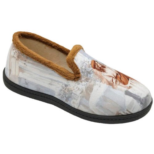 Zapatillas cerradas señora Diseñadora Paris copete fantasia Plumaflex 35 a 42 Camel R122158
