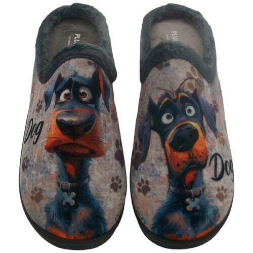 Zapatillas de caballero semidescalzas Perro PlumaFlex 39 a 46 Gris R122291