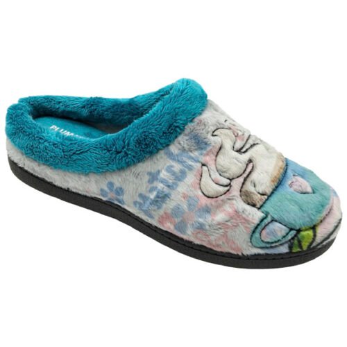 Zapatillas semidescalzas señora Taza Te fantasia Plumaflex 35 a 42 Aguamarina R12281