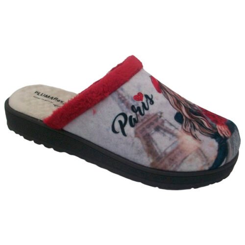 Zapatilla de chica descalza Paris piso tipo Birkenstock PlumaFlex 35 al 42 Rojo R80070X