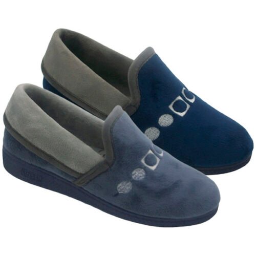 Zapatillas cerradas La Barca® Mujer con piso de cuña y vuelta de pelo 35 a 41 Aguamar Marino VSN-014