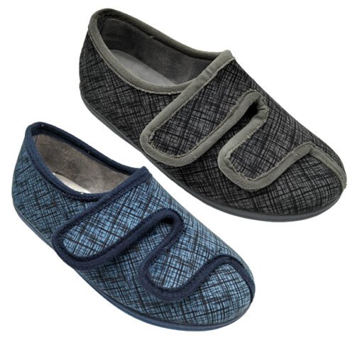 Zapatillas Terapéuticas Mujer Ortho Soluciones con Velcro Invierno Gris Marino (Mod 800)
