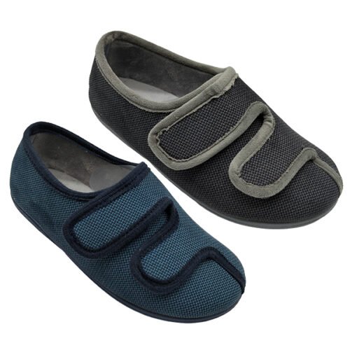 Zapatillas Terapéuticas Mujer Ortho Soluciones con Velcro Invierno – Gris/Marino (Mod. 802)