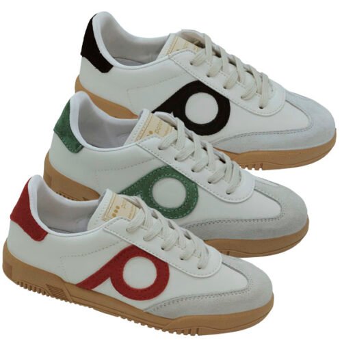Deportivas Plumaflex® en Piel Auténtica Mujer | Diseño Urbano — Deportivos chica en micro (Negro Rojo Verde) · Mayorista